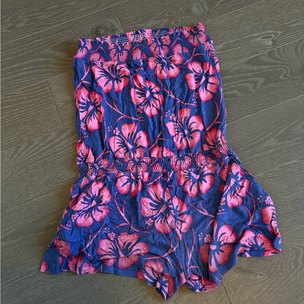 Floral Blue and Pink Romper size medium
